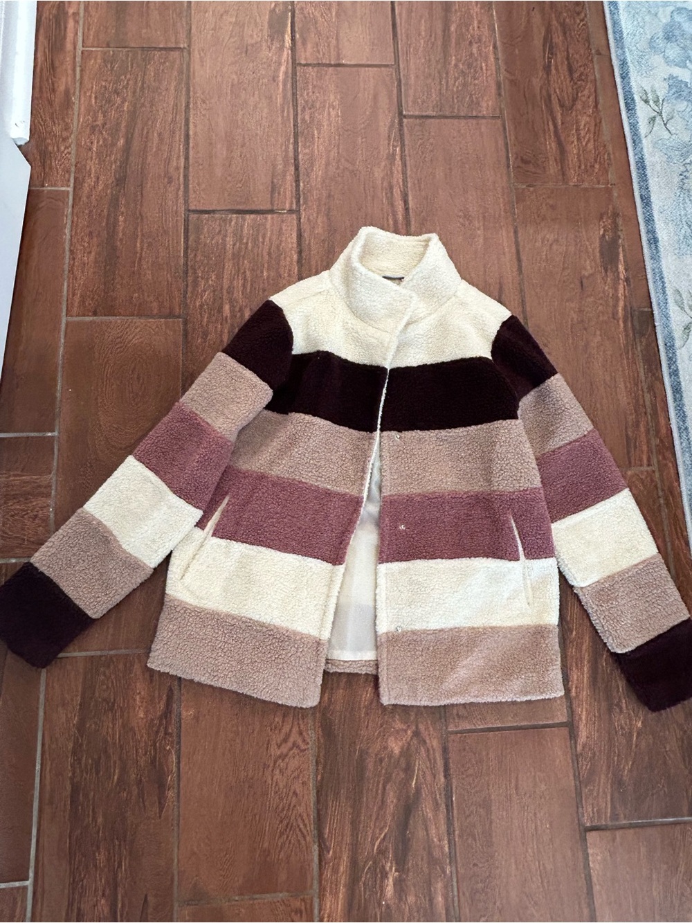 Jason Maxwell size M striped Sherpa fall jacket